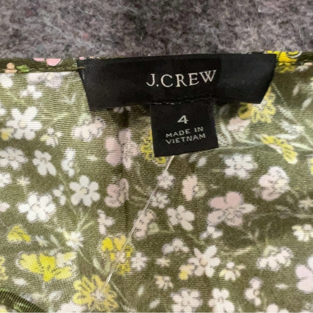 J.Crew Cupro Blend Slip Dress Floral Mini Yellow Black NWT 4 Lightweight Summer - Picture 6 of 7